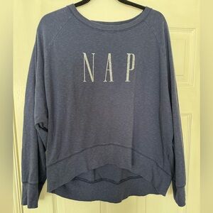 GAP 'NAP' Graphic Pullover Sweatshirt in L. Soft, cute, and funny!